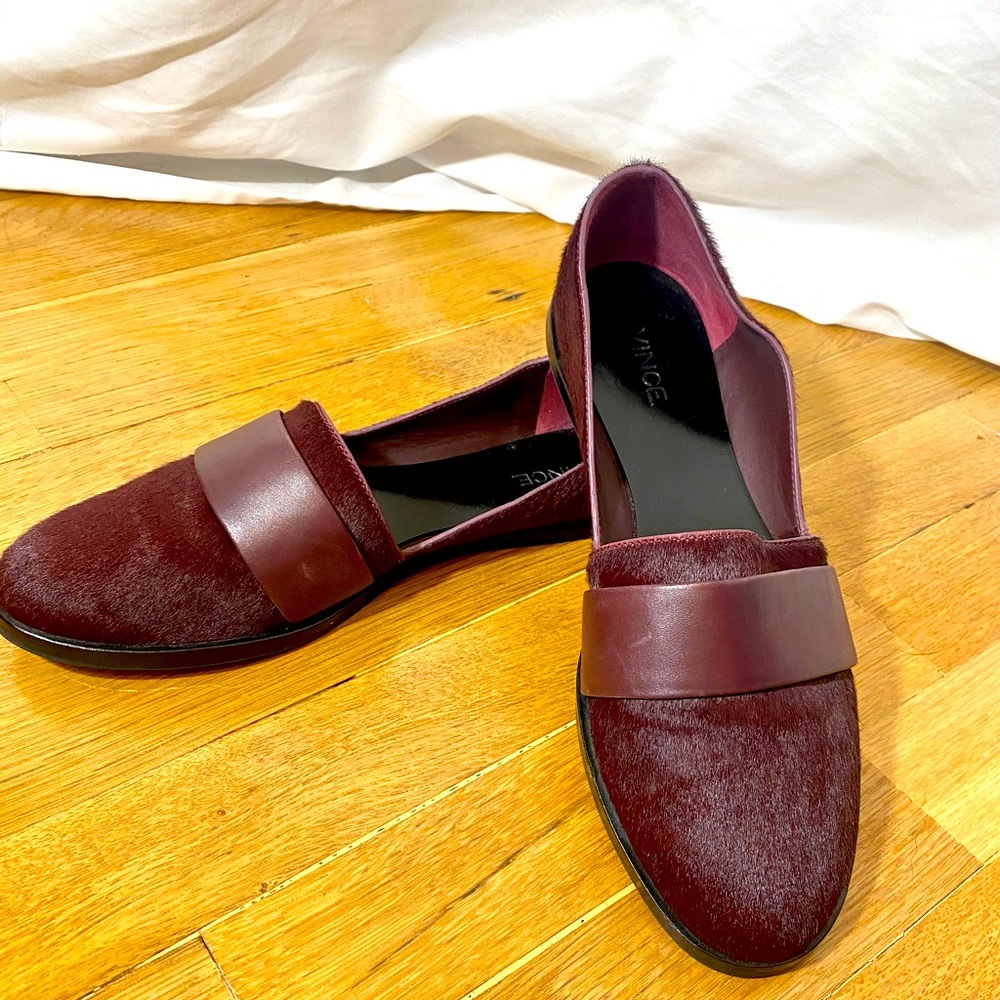 Vince Shoes Vince Mason Burgundy Calf Hair Loafers Size Us 8 Eur 38